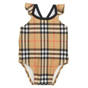 Burberry Children Ruffle Detail Vintage Check Swimsuit